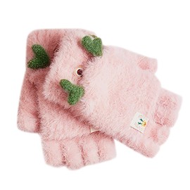 Gloves Mittens Convertible Fuzzy Gloves Winter Gloves Keep Warm For Women Gloves Mittens (Pink, One Size)