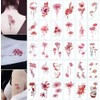 tuzuru 30 Pcs Waterproof Interbank Flower Tattoo Stickers + Bonus
