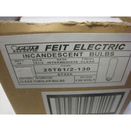 Feit Electric (4)  GENUINE FEIT ELECTRIC 25T61/2-130 25W 130V Bulbs Intermediate base NEW