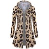 Miusey Leopard Sweatshirt, Misses Unique Long Hoodies with Double Pockets