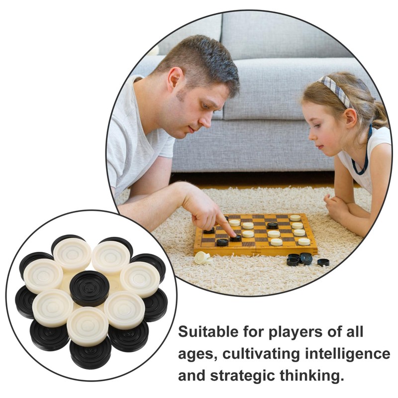 JOINPAYA Backgammon Pieces: 24pcs Replacement Checkers Board Game Pieces Draught