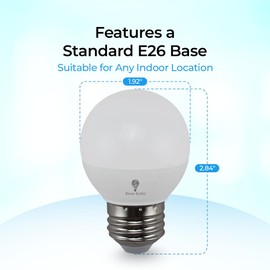 Bluex Bulbs 6 Pack G16 LED Light Bulbs - 6W 550 Lumens 3000K Warm White E26 Base 120V - Mini LED Light Bulbs Suitable for Chandelier, Signs, Floor Lamps, Nightlights & Kitchens Type G Short Light Bulb