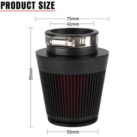 NIBBI Racing CNC 42MM Air Filter Round Tapered,Universal Air Filters for Dirt Bike ATV Quad Go Kart Pit Dirt Bike Parts