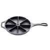TableCraft 10750 Cast Iron Round Corn Bread Skillet with Handle,
