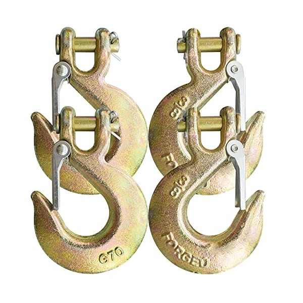 3/8" Clevis Slip Hook with Safety Latch, 4 Pack Heavy