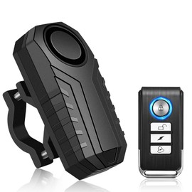 ZEXMTE Bicycle Alarm with Holder, 113 dB Burglar Vibration Motorcycle Bicycle Alarm Security System Waterproof Bicycle Anti-Theft Bicycle Alarm System with Remote Control