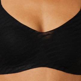 Sloggi Women's Zero Lacy H Soft Bra Bra Molded, Black, S