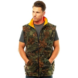 TrailCrest by Treel Mens Reversible Camo & Safety Blaze Orange Vest, XL