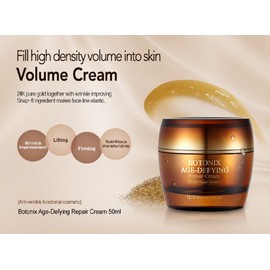 BOTONIX Natural Age Defying Cream 24K Gold and 8 Peptides Face Lifting and Firming Bundled with 1 Pack Oil Absorbing Blotting Paper