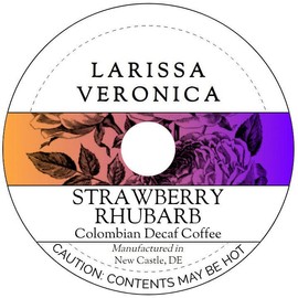 Strawberry Rhubarb Colombian Decaf Coffee (Single Serve K-Cup Pods) (Gourmet, Naturally Flavored, Whole Coffee Beans) (12 pods, ZIN: 576604) - 2 Pack