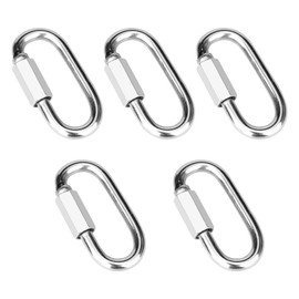 Vmuter 5 Pcs 2.3" 304 Stainless Steel Screw Chain Quick Links, Carabiner Chain Links 880LB Capacity Repair Utility Links for Camping Outdoor Equipment Locking Hammocks Harness Leash