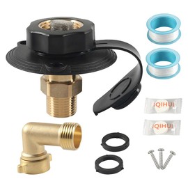 Tiardey City Water Connector for Motorhomes, Water Inlet for Trailers with Thread, RV Water Inlet Connector, Sturdy City Water Filler Spout, Black