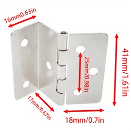 sunnates 4PCS Three Fold Retro Hinge Chest Hinges Hardware Three Fold Hinges Three Fold Vintage Box Hardware (with Screws) for Doors Cabinets Furniture Jewelry Boxes Vintage Jewelry Boxes Silver
