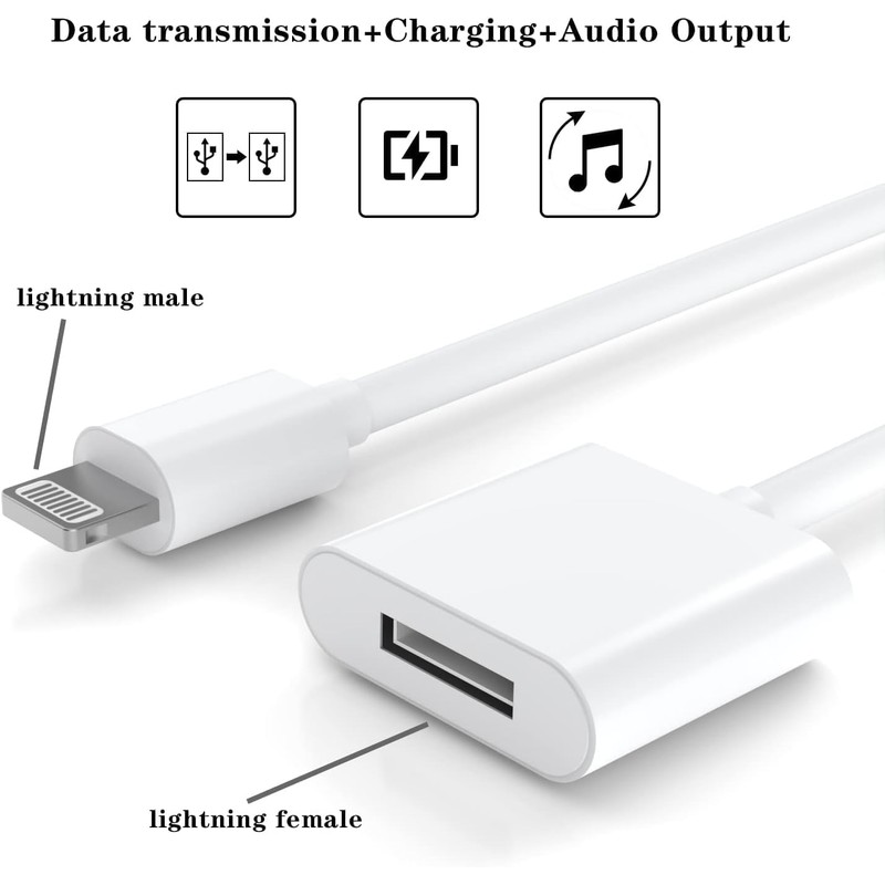 Belcompany Lightning Cable Extender Support Charge+Audio+Video+Data Transfer