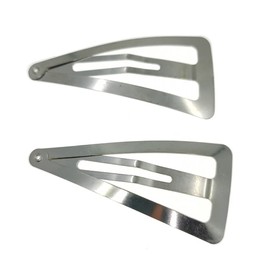 20 Pcs Triangle Shaped Metal Snap Hair Clips No Slip Barrettes Hair Accessories for Girls and Women (Silver)