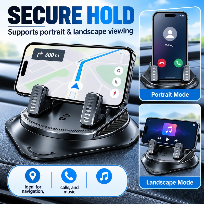 360° Rotating Car Phone Holder for GPS Navigation – Adjustable
