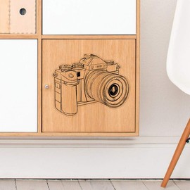 Large 210mm 'Vintage Camera' Transparent/Clear Sticker Decal for Windows/Cars/Walls (DC00137210)