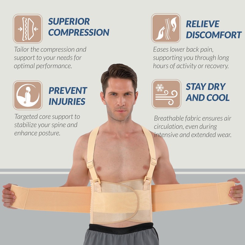NeoTech Care Back Brace with Suspenders for Work - Industrial
