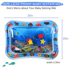 Yummy Baby Inflatable Tummy Time Premium Quality Water Mat, The Perfect Play Time Activity to Help Develop Your Baby’s Coordination (Seascape)