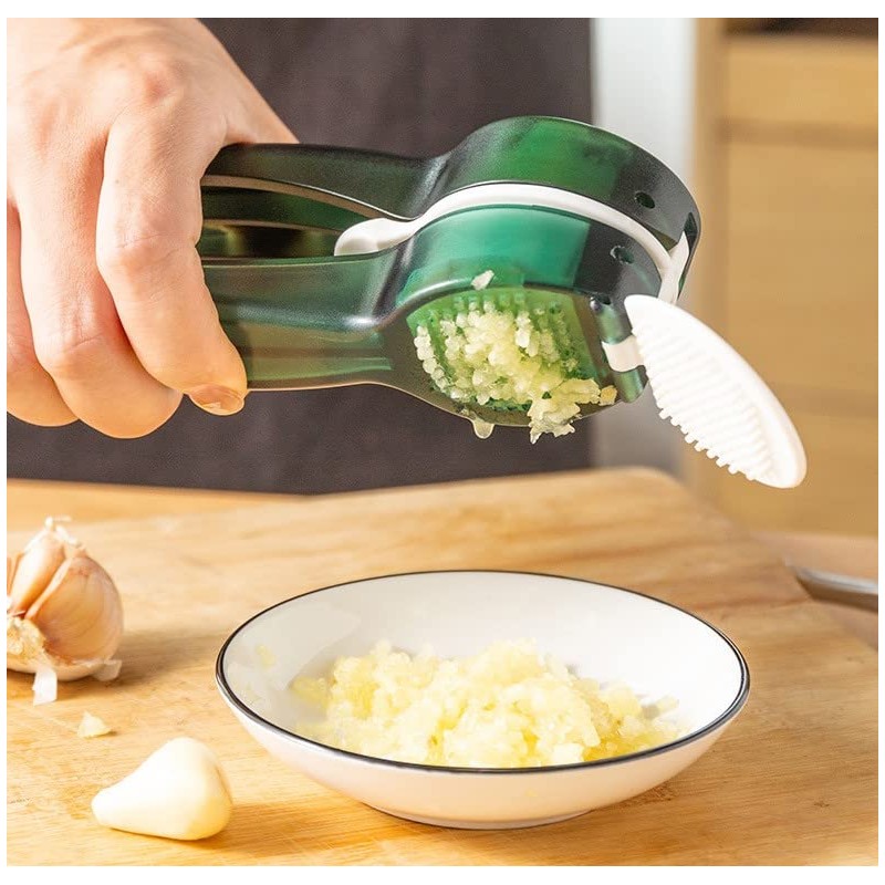 POPULUSL Garlic Slicer & Mincer, 2 in1 Garlic Press, Easy