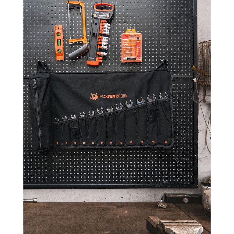 Foxrino Wrench Roll, Wrench Roll Up Pouch, 12-Pocket Heavy Duty