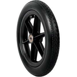 Wheelchair 12 inch Rear Wheel Assembly 12 1/2 x 2 1/4 Replacement Wheels for Manual Wheelchairs PU Foam Tire.Non-Slip Solid Tires with 12mm Bearings(1Ea,Black)
