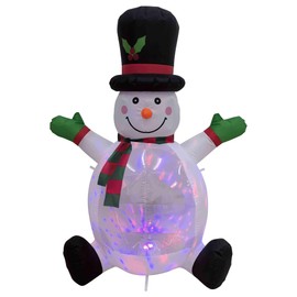 Northlight Lighted Inflatable Snowman with Top Hat Outdoor Christmas Decoration - 4'