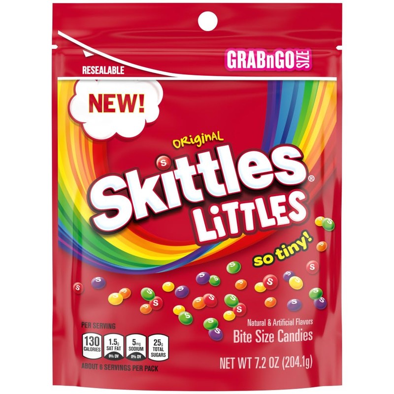 SKITTLES LITTLES Original Chewy Candy Tiny Bite Size Rainbow Fruity