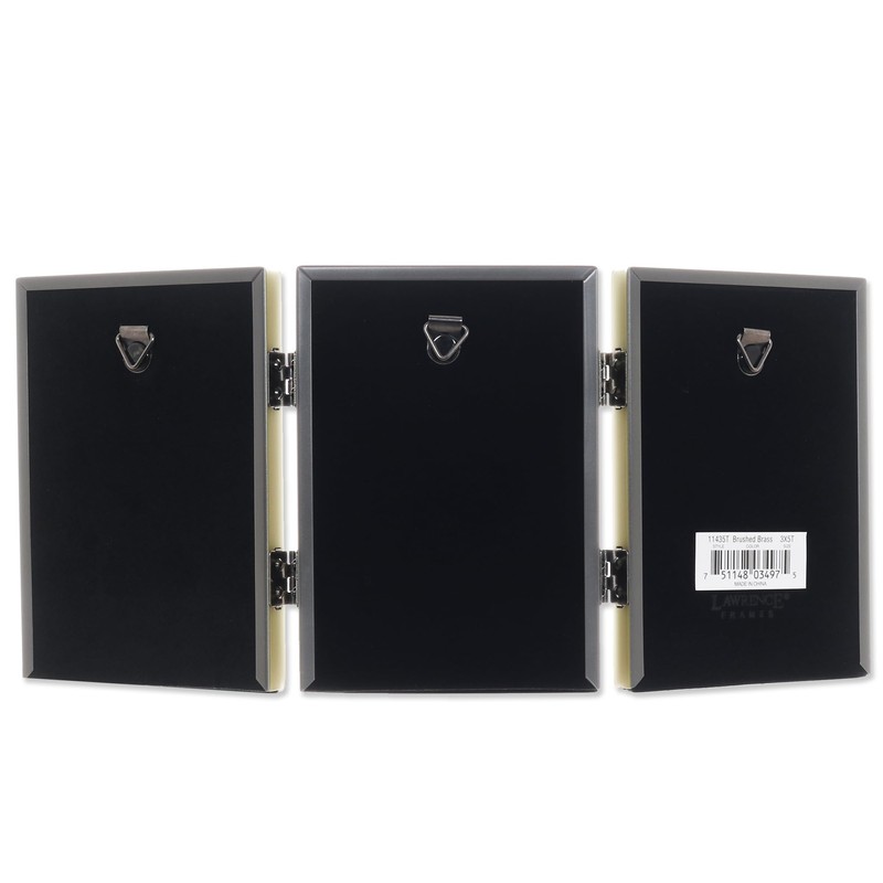 Lawrence Frames Bead Border Design, 3.5x5 Triple, Satin Gold