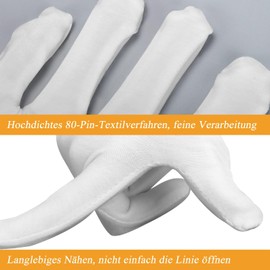 10 Pairs Cotton Gloves for Eczema, White Cotton Eczema Gloves for Men and Women, Dry Hands, Breathable Machine Washable Cloth, White Gloves