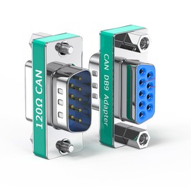 JUXINICE CAN DB9 Adapter Built in 120 ohm Resistor, CAN Bus Terminal Resistance,D-SUB 9 PIN Male to Female Connector ,High-Precision up to 1% (CAN DB9 Adapter - 2Pack)