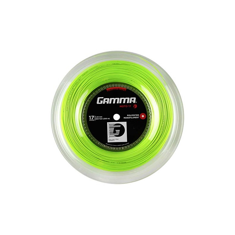 Tennis GAMMA MOTO Lime 17 1,24 MM, 200 M Roll