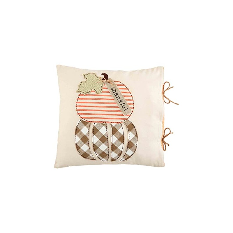 Mud Pie Applique Pillow, 18" x 18", Pumpkin Fall