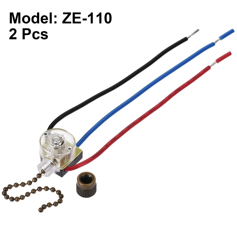 MECCANIXITY Pull Chain Switch 3 Way 3-Wire Replacement ZE-110 for