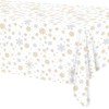 HNH Christmas White Table Covers Disposable Snowflake Tablecloths 2 Pieces