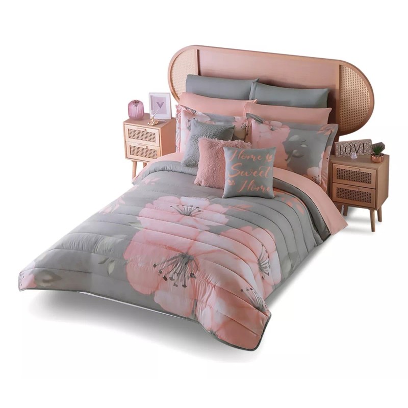 Colchas Concord Edredón Ligero Aurora Gris Matrimonial Colchas Concord