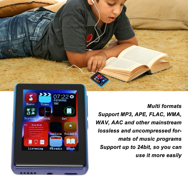 MP3 Player Bluetooth 5.0 Support FM Radio 2.4inch Full Touch