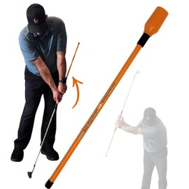 Anti-Flip Stick® Golf Training Aid | Master Impact & Swing Plane | Chipping Practice Tool | Grip Sizes: Kids-Ladies, Standard, Large (Standard Grips (Orange), 14" Length - Cap Inner Diameter 1.04)