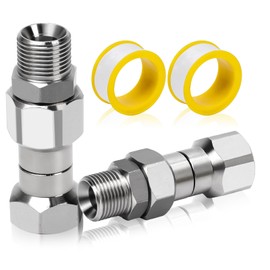 3/8” NPT Pressure Washer Swivel Fitting, Anti-Twist Connector, 360° Kink-Free Swivel, Male to Female Adapter for Gun and Hose, 4500 PSI, 2 Pcs