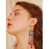 Long Beaded Earrings Bohemian Tassel Beads Dangle Drop Earrings Elegant