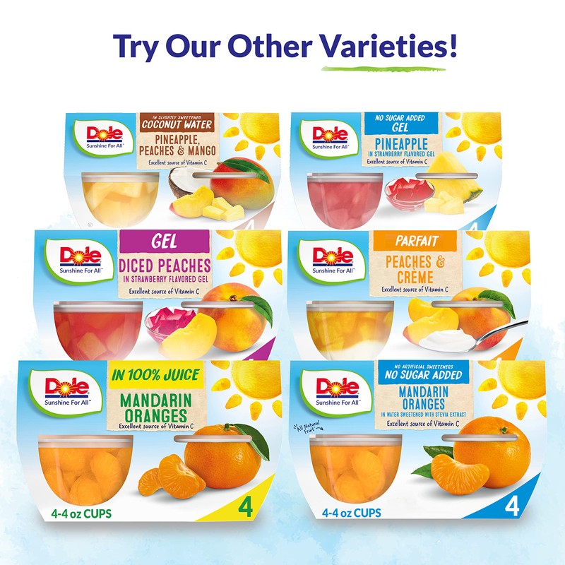 Dole Fruit Bowls Low Fat Apples & Creme Parfait Snacks,