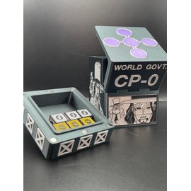 OPTCG Rob Lucci Awakened CP0 Masked Agent Themed Box | Fits Triple Sleeved Deck | 3D Printed w/ Mini Snap & Dice Compartment | Fan Made - Select Option:: + White and Yellow Dice