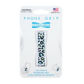 LOVEHANDLE Universal Phone Grip for Smartphones & Mini Tablets - Phone Holder for Hand - Wireless Charging Compatible - Made in The USA - Pastel Leopard