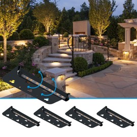 Modern 4inch 1.8W Hardscape Lighting,2700K Soft White Retaining Wall Lights,12V AC/DC Low Voltage Landscape Paver Lights,IP65 Waterproof Outdoor Step Light,50,000 Hours Lifespan,4 Packs