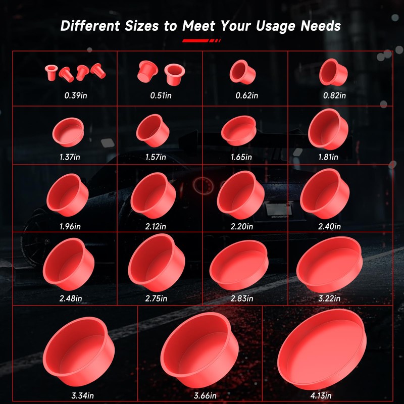 ANCEL Automotive Red Cap Plugs Kit 23 Piece Set Suitable
