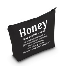 ZJXHPO Honey Definition Cosmetic Bag Honey Grandma Survival Kit Best Grandma Ever Makeup Bag With Zipper Grandma Appreciation Gift Mothers Day Gift (BL Honey)