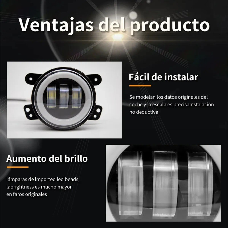 Par 4'' Faros Led Niebla Ojos Ángel Para Wrangler Y