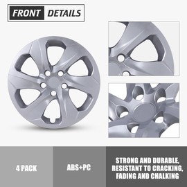 I1MOTOR Wheel Covers 17 Inch Hubcaps Fit for 2019-2025 Toyota RAV4 [2019 2020 2021 2022 2023 2024 2025], R17 Hub Caps Wheel Rims Cover Replacement Snap-On Car, Set of 4, ABS & PC Material, Lacquer