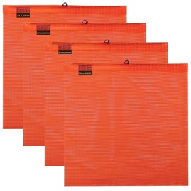 VULCAN Safety Flag with Wire Loop - Bright Orange - Vinyl Coated Polyester Construction - 18 Inch x 18 Inch - 4 Pack