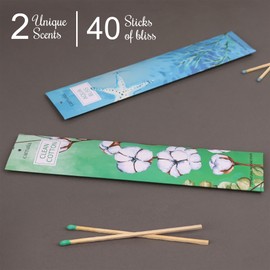 Carnatia Fresh Breeze Incense Sticks – 2 Inner Packs of Crisp Clean Cotton & Serene Aqua Bliss | Revitalizing Scents for a Fresh, Uplifting Home